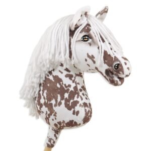Arkliukas ant lazdos Super Hobby Horse Premium - rudas dėmėtas arklys su baltais karčiais A3