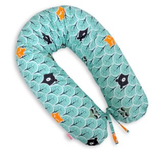 Pregnancy pillow- Longer, removable pillowcase - Mint forest