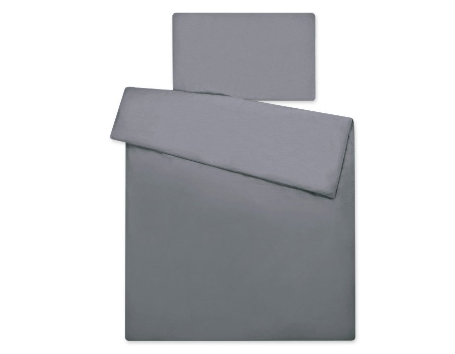 Medvilninis vaikiškas patalynės komplektas, 2 dalys, pagalvės užvalkalas 60x40 cm ir antklodės užvalkalas 120x90 cm – antracitinis - Image 6