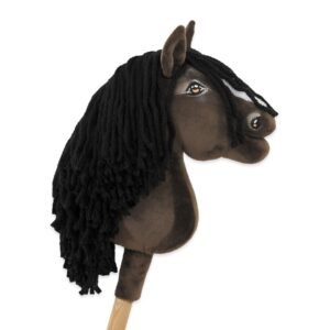Arkliukas ant lazdos Super Hobby Horse Premium, tamsiai bėras arklys, A5