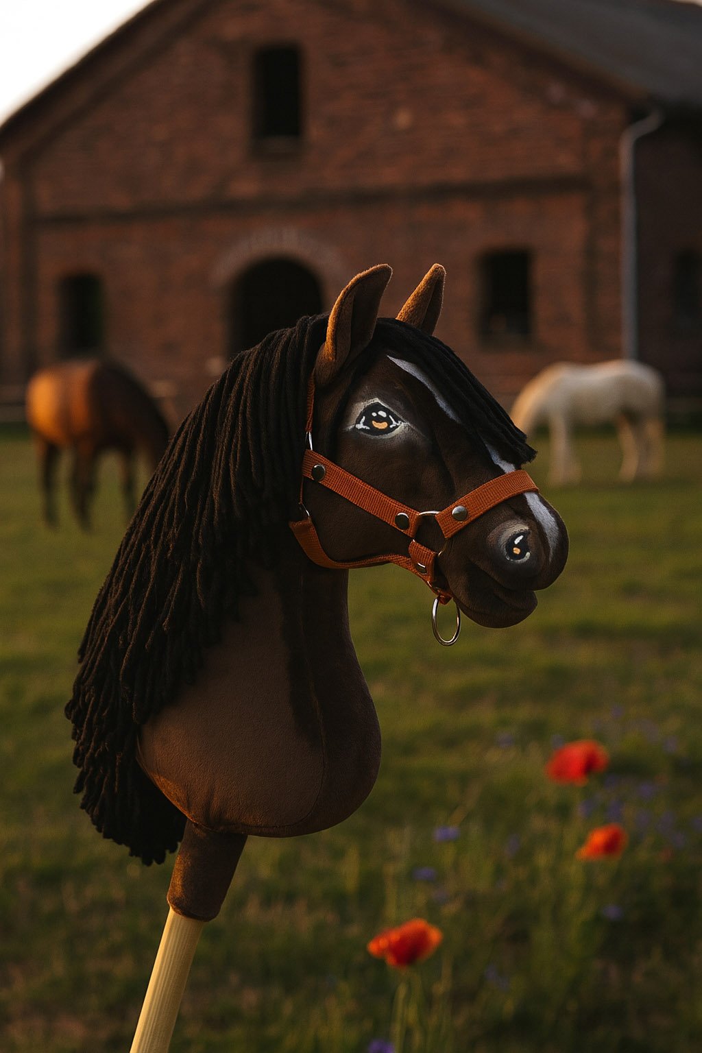 Arkliukas ant lazdos Super Hobby Horse Premium - tamsiai bėras arklys A3 - Image 3
