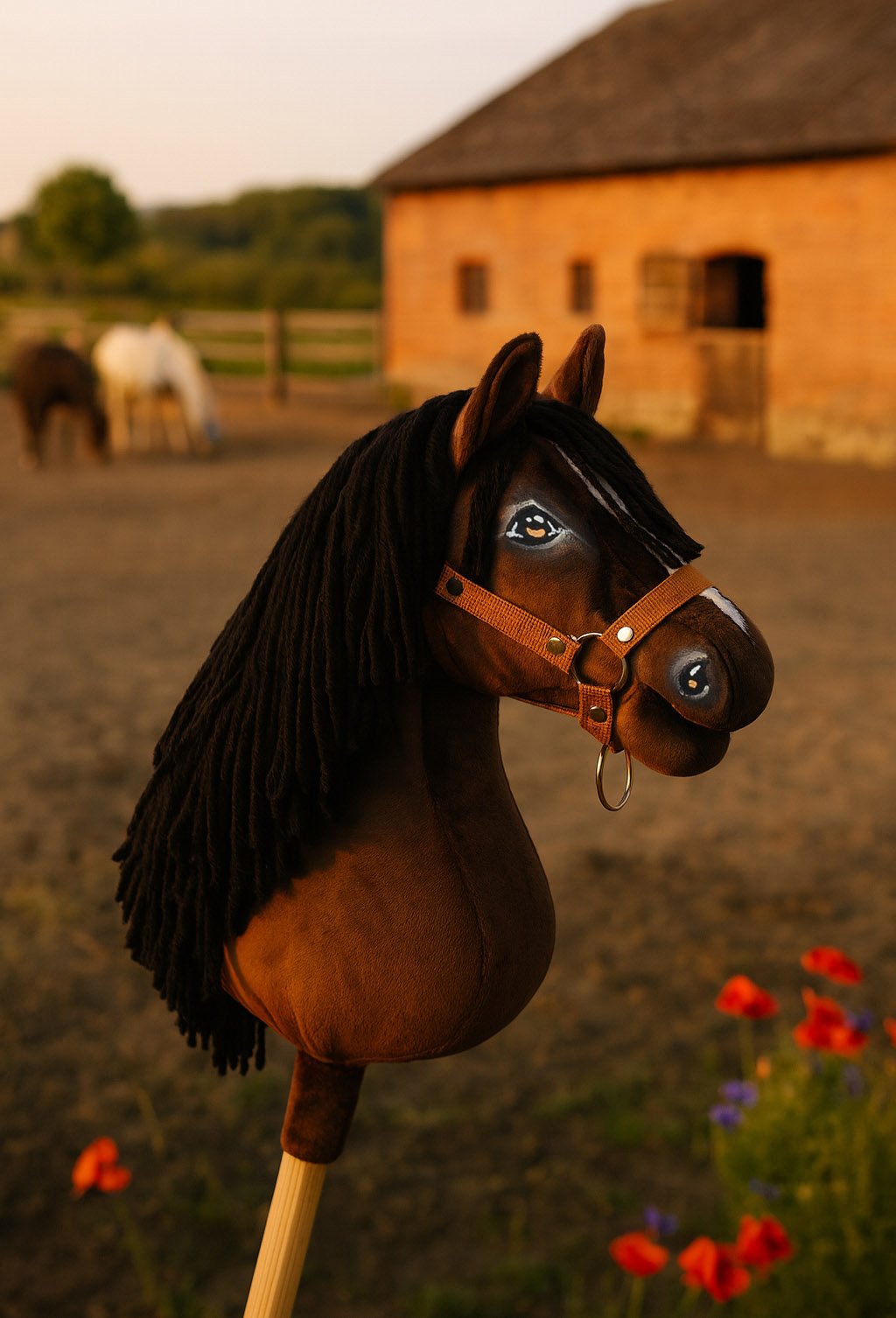 Arkliukas ant lazdos Super Hobby Horse Premium - tamsiai bėras arklys A3 - Image 5