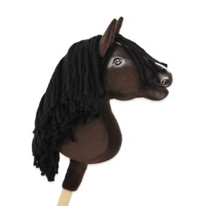 Arkliukas ant lazdos Super Hobby Horse Premium - tamsiai bėras arklys A4