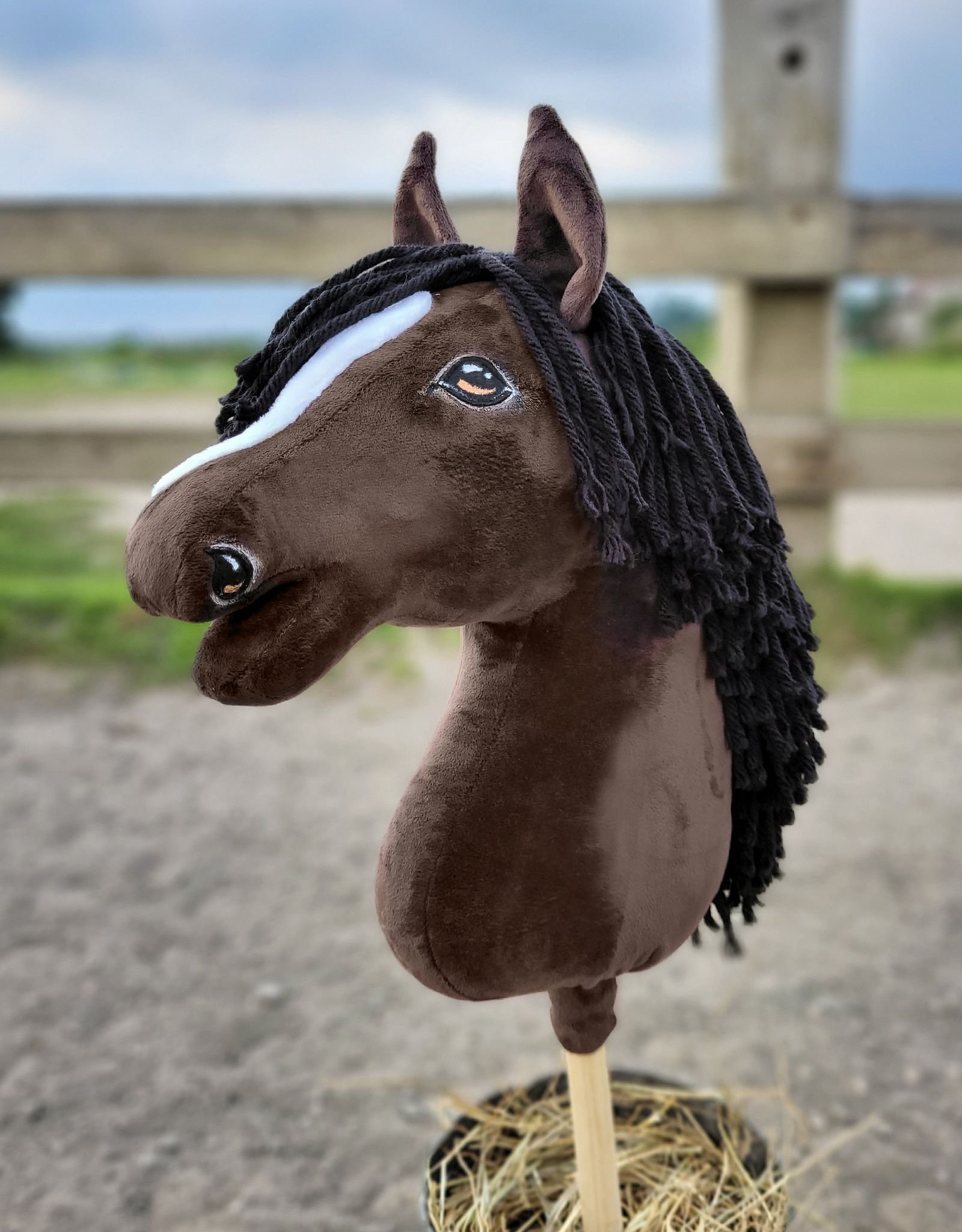 Arkliukas ant lazdos Super Hobby Horse Premium - tamsiai bėras arklys A3 - Image 12