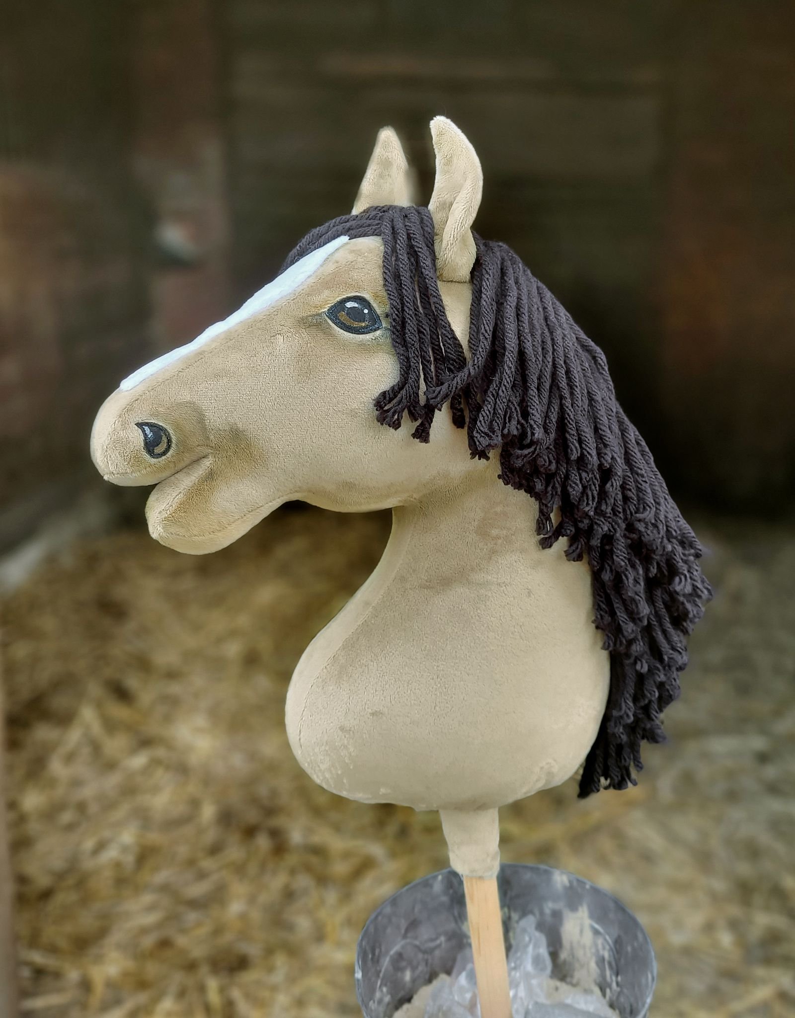 Arkliukas ant lazdos Super Hobby Horse Premium - geltonai pilkas arklys A3 - Image 5