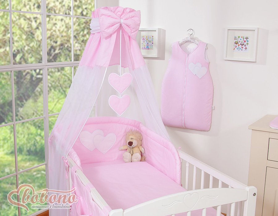 Baldakimas iš šifono – „Hanging Hearts“, rožinės juostelės - Image 4