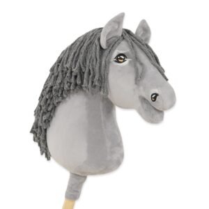 Arkliukas ant lazdos Super Hobby Horse Premium - pilkas arklys su pilkais karčiais A3