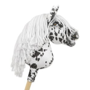 Arkliukas ant lazdos Super Hobby Horse Premium - dėmėtas su baltais karčiais A4