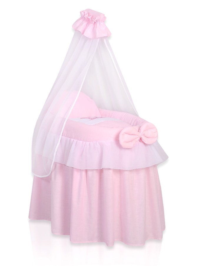Pinta lėlių lovytė – lopšys lėlėms su užuolaidėle LITTLE PRINCESS, rožinė