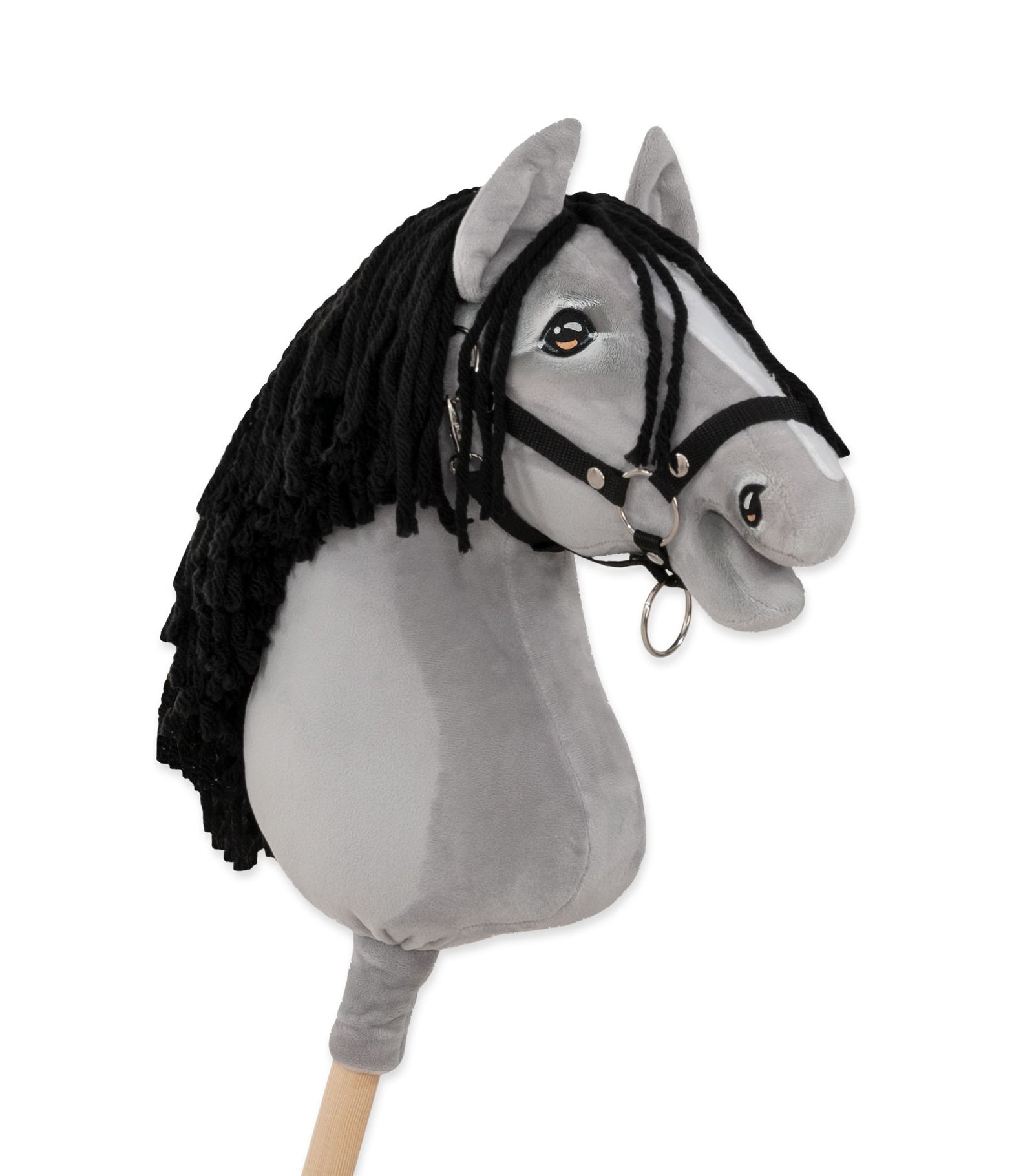 Arkliukas ant lazdos Super Hobby Horse Premium - pilkas arklys IV su juodais karčiais A3 - Image 3