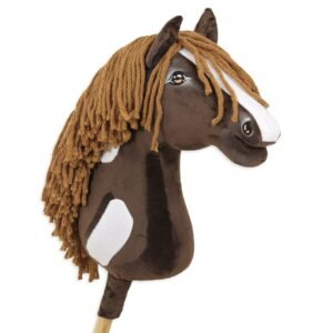 Arkliukas ant lazdos Super Hobby Horse Premium - western tamsiai bėras arklys A3