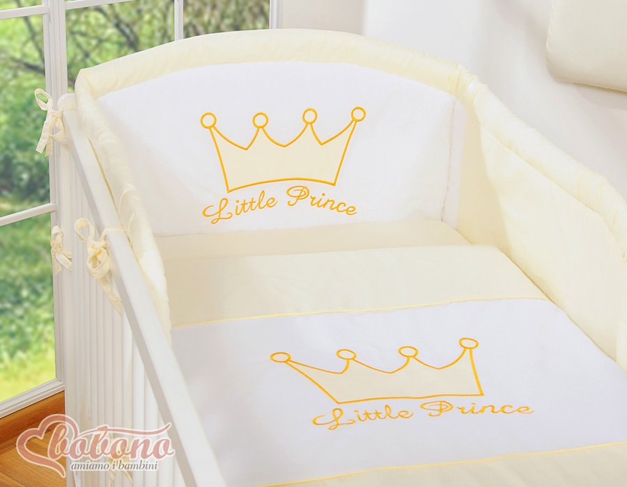 Patalynės komplektas, 3 vnt. - Mažasis Princas/Princesė, kreminė
