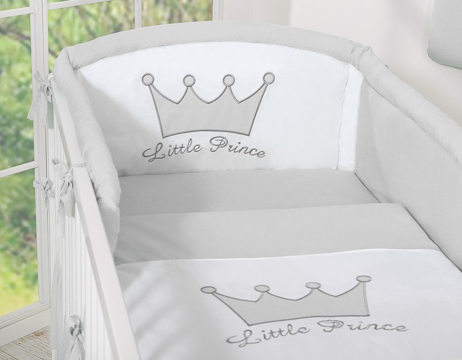 Patalynės komplektas, 3 vnt. - Mažasis Princas/Princesė, pilka