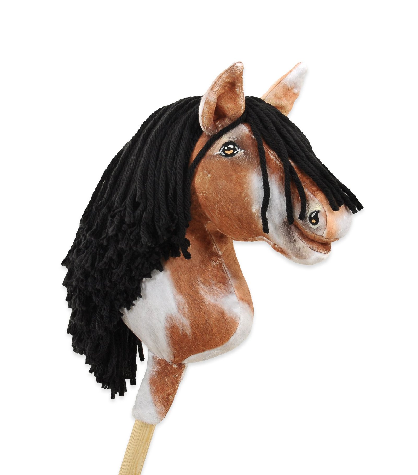 Arkliukas ant lazdos Super Hobby Horse Premium - bėras dėmėtas arklys (tobiano) su juodais karčiais A4 - Image 4