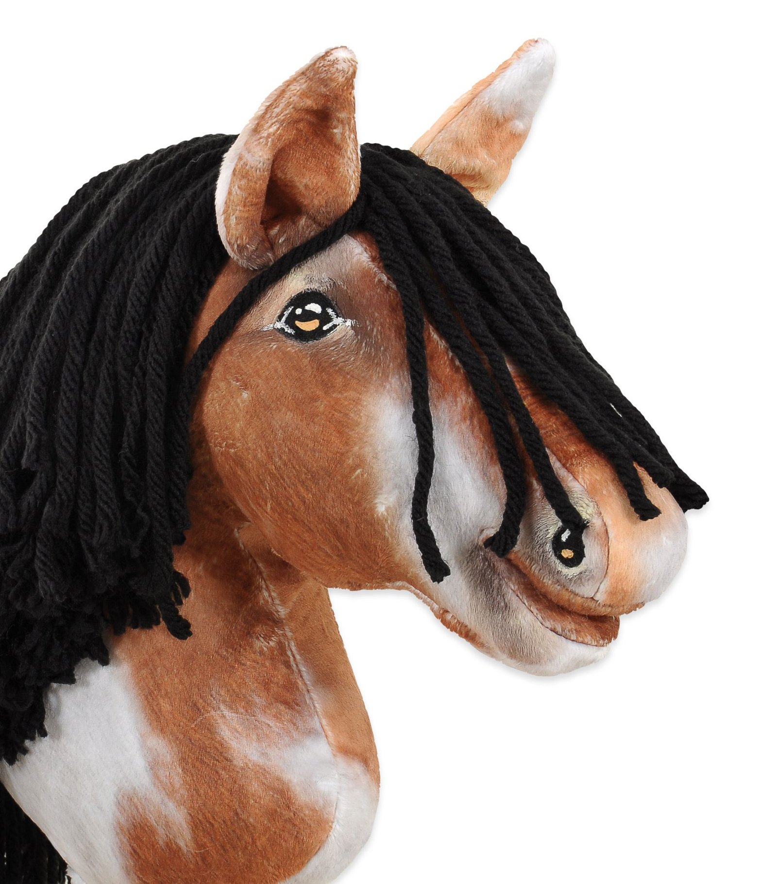 Arkliukas ant lazdos Super Hobby Horse Premium - bėras dėmėtas arklys (tobiano) su juodais karčiais A4 - Image 5