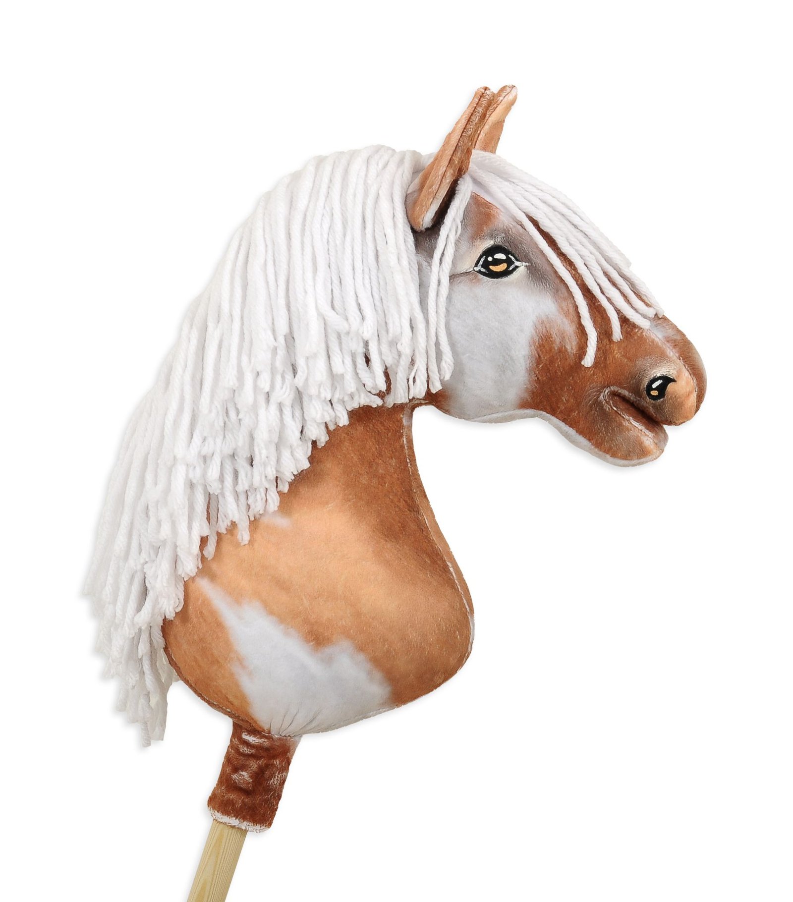 Arkliukas ant lazdos Super Hobby Horse Premium - bėras dėmėtas arklys (tobiano) su baltais karčiais A3 - Image 5