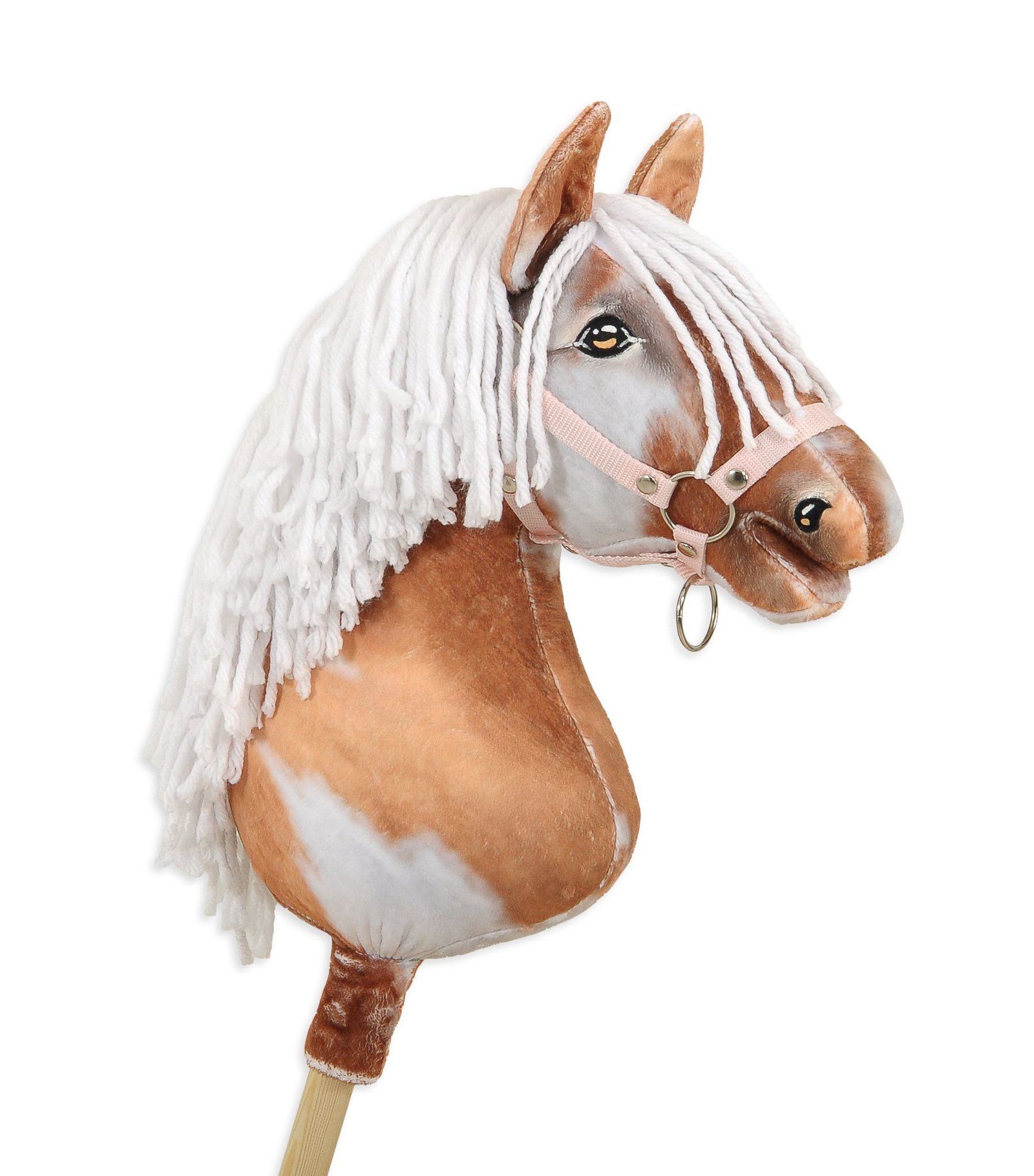 Arkliukas ant lazdos Super Hobby Horse Premium - bėras dėmėtas arklys (tobiano) su baltais karčiais A3 - Image 6