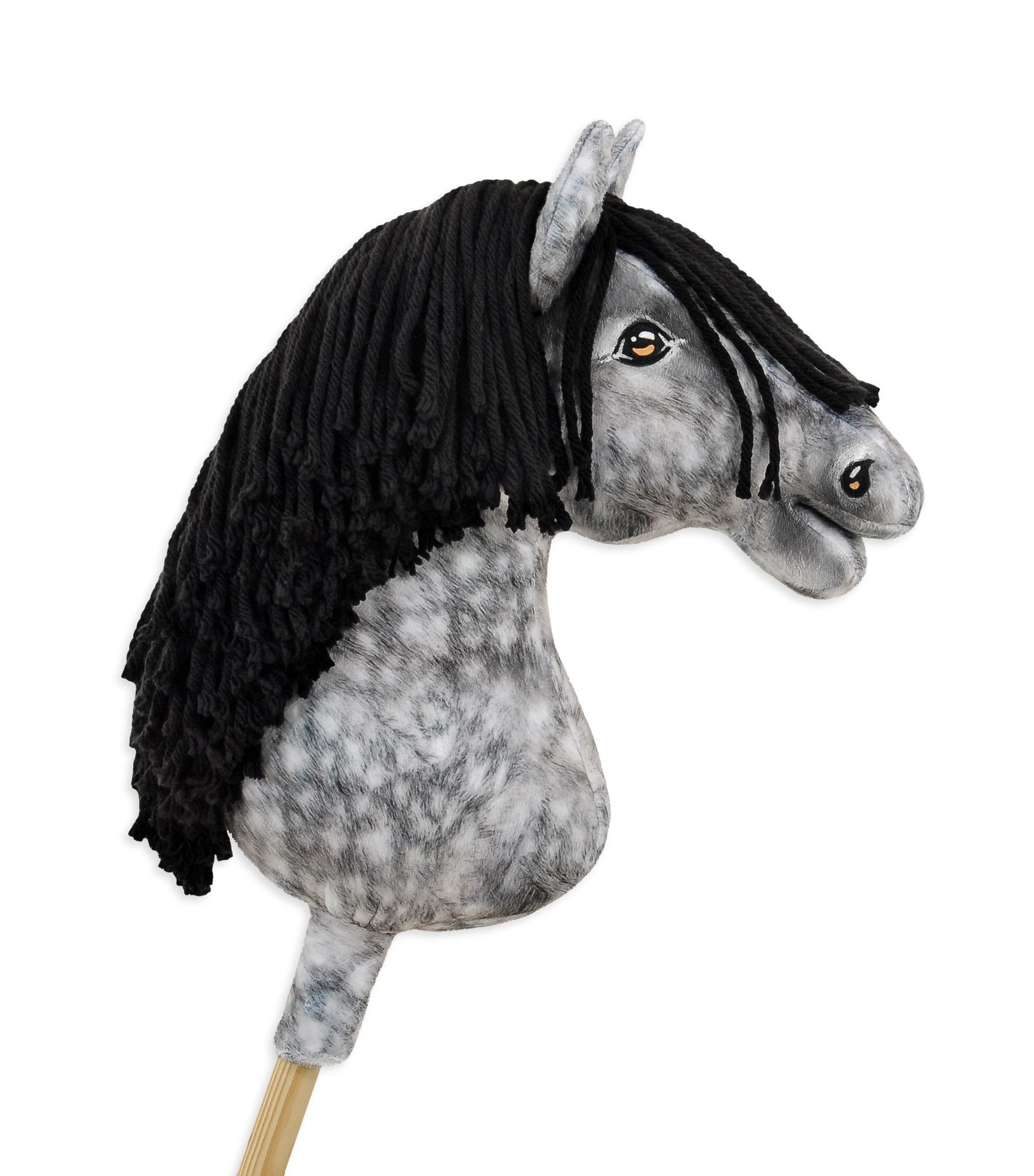 Arkliukas ant lazdos Super Hobby Horse Premium - obuolmušis arklys su juodais karčiais A3 - Image 2