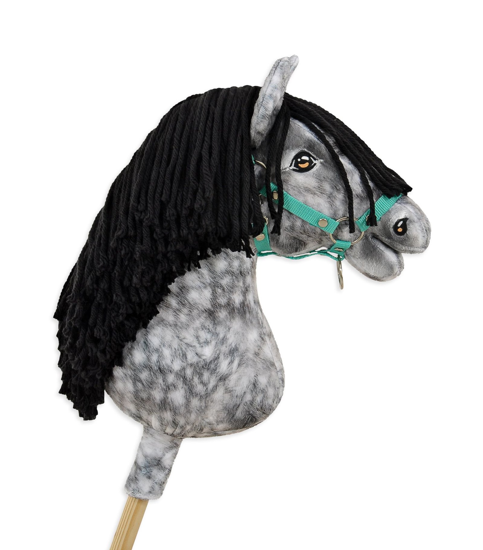 Arkliukas ant lazdos Super Hobby Horse Premium - obuolmušis arklys su juodais karčiais A3 - Image 3