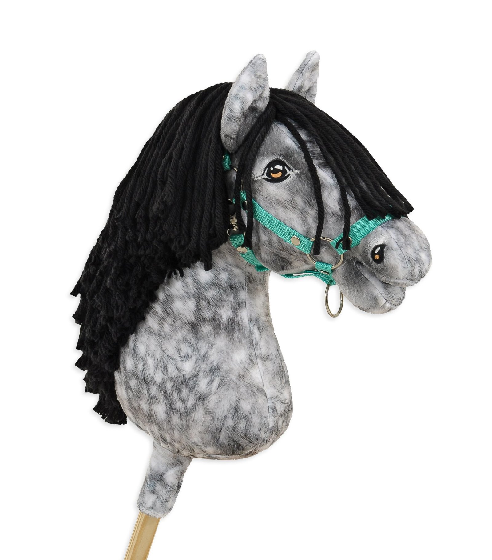 Arkliukas ant lazdos Super Hobby Horse Premium - obuolmušis arklys su juodais karčiais A3 - Image 4
