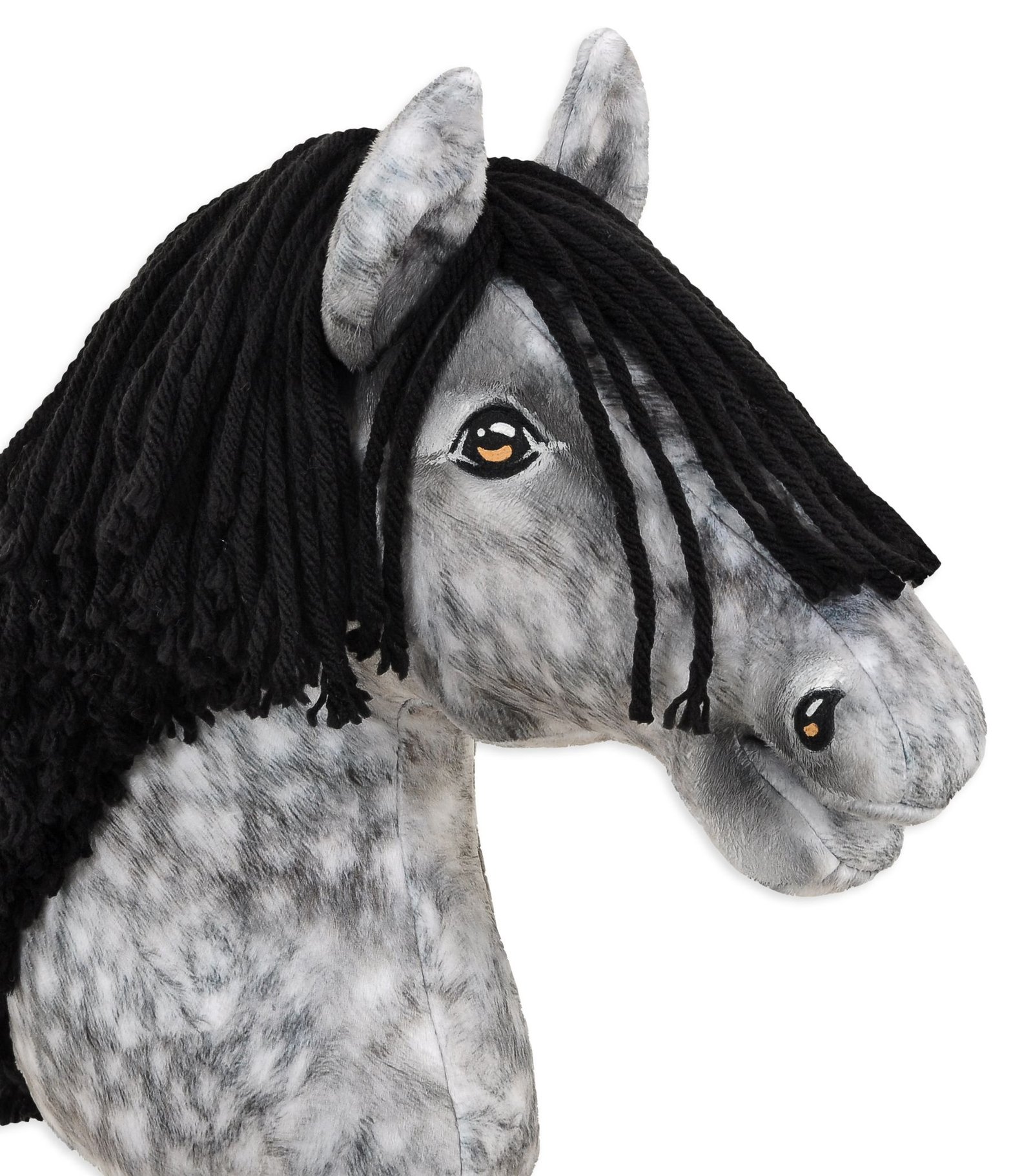 Arkliukas ant lazdos Super Hobby Horse Premium - obuolmušis arklys su juodais karčiais A3 - Image 5
