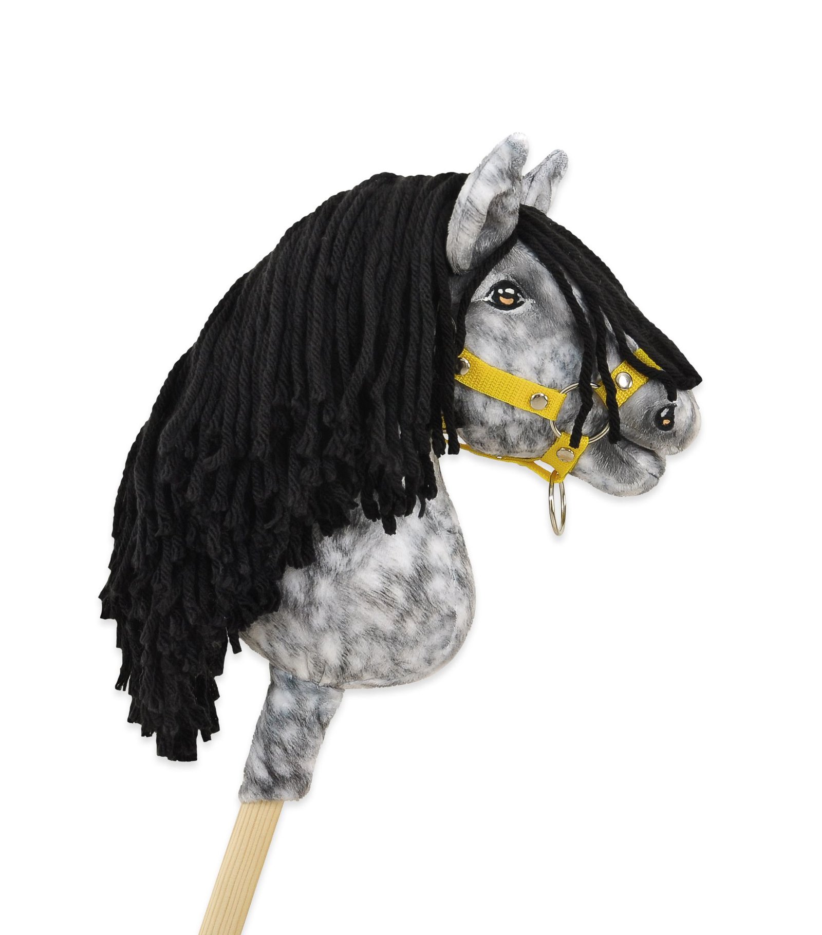 Arkliukas ant lazdos Super Hobby Horse Premium - obuolmušis arklys su juodais karčiais A4 - Image 2