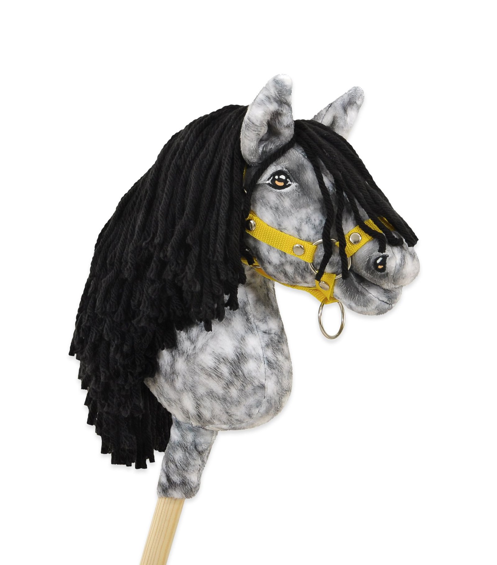 Arkliukas ant lazdos Super Hobby Horse Premium - obuolmušis arklys su juodais karčiais A4 - Image 3