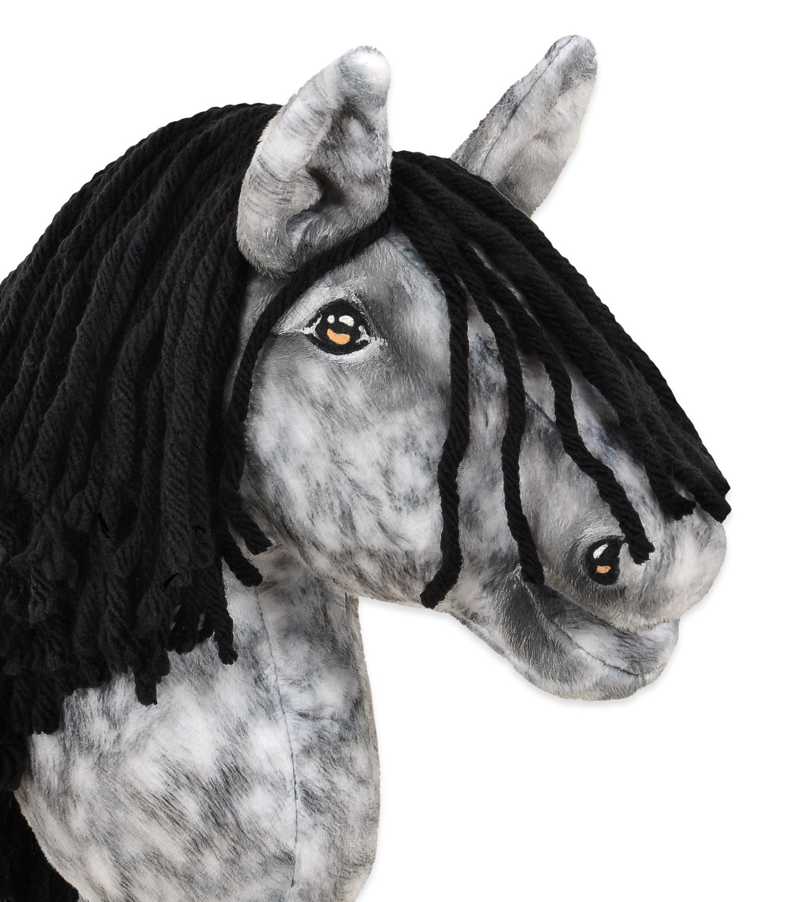 Arkliukas ant lazdos Super Hobby Horse Premium - obuolmušis arklys su juodais karčiais A4 - Image 4