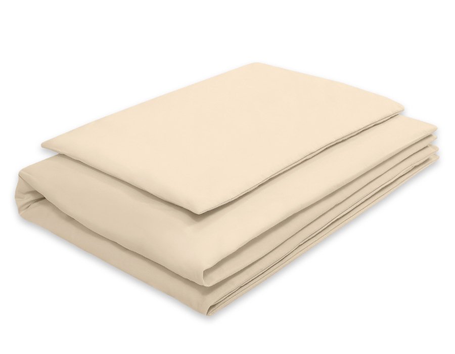 Medvilninis vaikiškas patalynės komplektas, 2 dalys: pagalvės užvalkalas 60x40 cm ir antklodės užvalkalas 135x100 cm – smėlio spalvos - Image 2