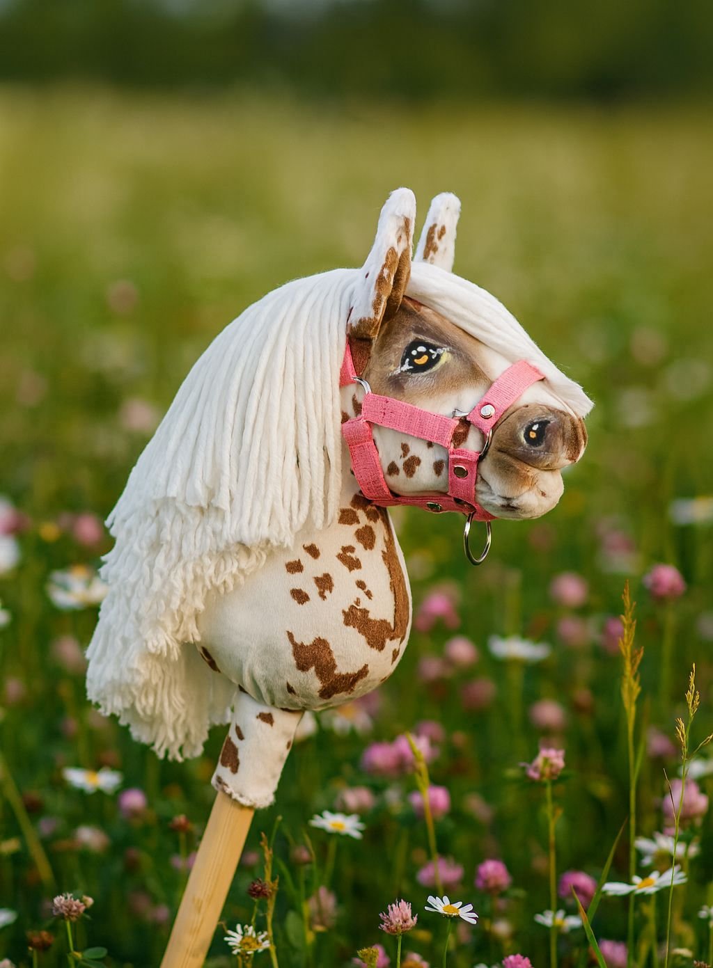 Arkliukas ant lazdos Super Hobby Horse Premium, rudas dėmėtas su baltais karčiais, A5 - Image 6