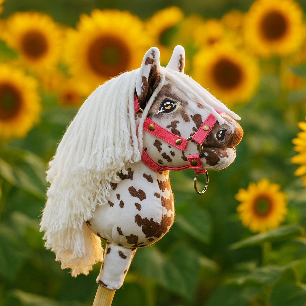 Arkliukas ant lazdos Super Hobby Horse Premium, rudas dėmėtas su baltais karčiais, A5 - Image 8