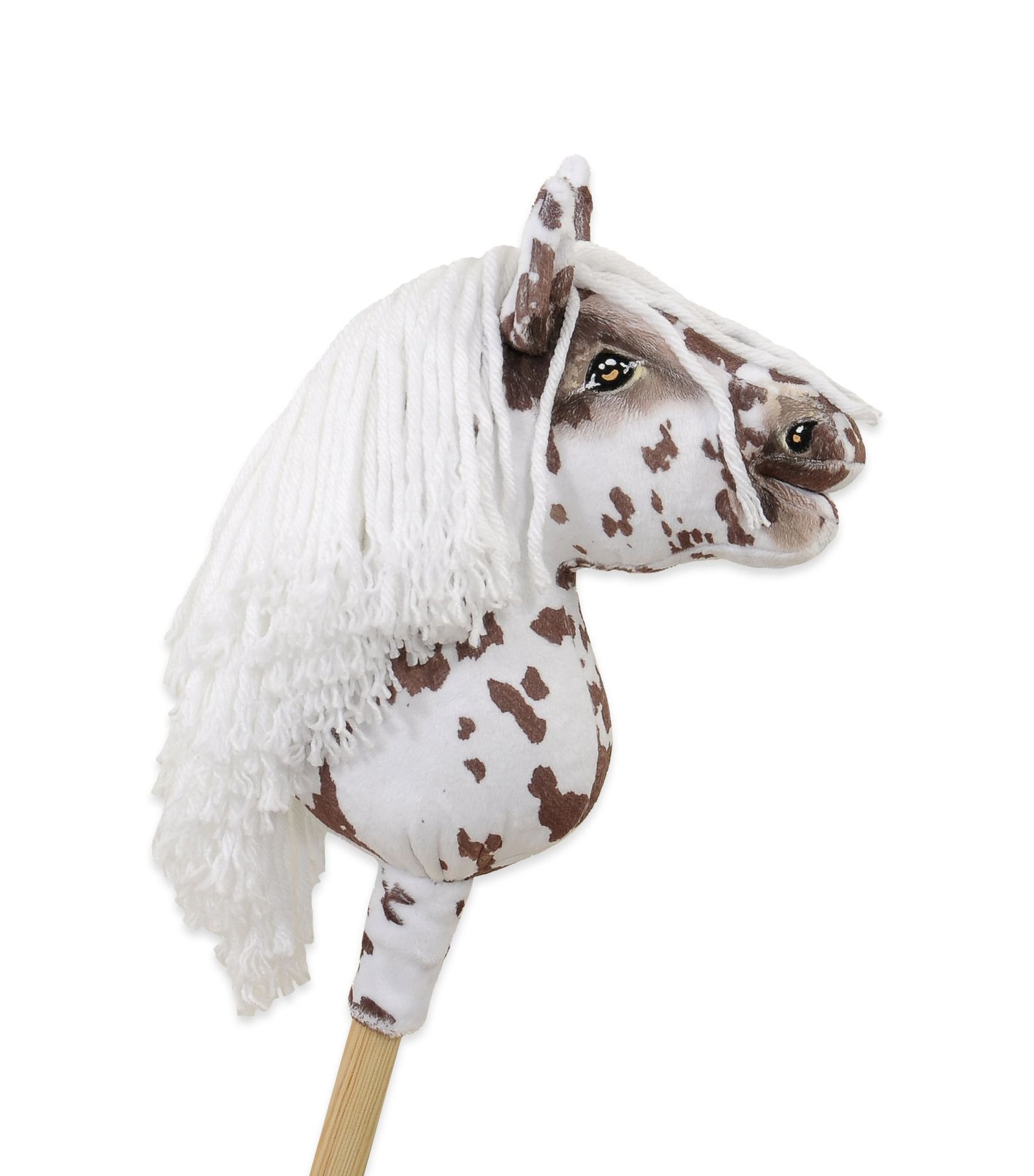 Arkliukas ant lazdos Super Hobby Horse Premium, rudas dėmėtas su baltais karčiais, A5