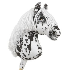 Arkliukas ant lazdos Super Hobby Horse Premium - dėmėtas arklys su baltais karčiais A3
