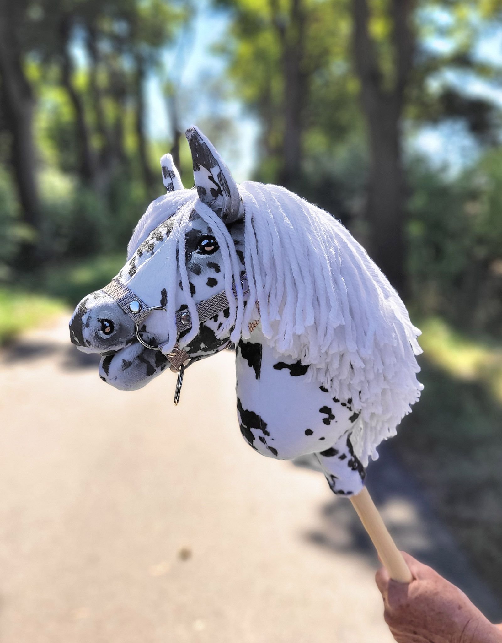 Arkliukas ant lazdos Super Hobby Horse Premium - dėmėtas su baltais karčiais A4 - Image 8