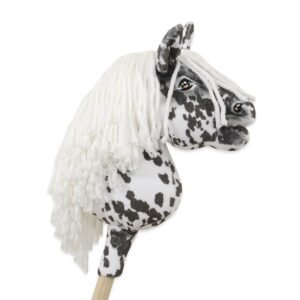 Arkliukas ant lazdos Super Hobby Horse Premium, dėmėtas su baltais karčiais, A5
