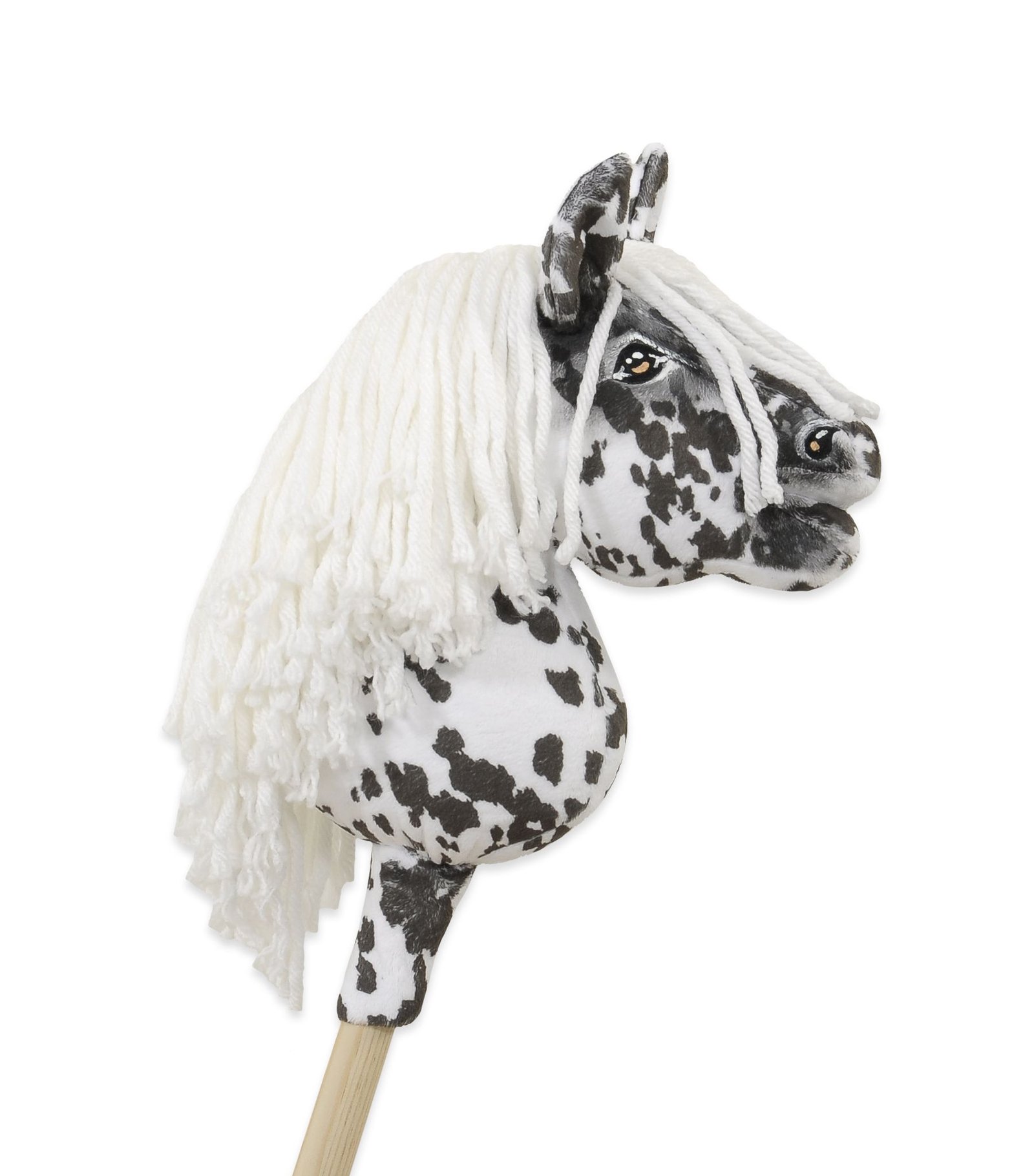 Arkliukas ant lazdos Super Hobby Horse Premium, dėmėtas su baltais karčiais, A5
