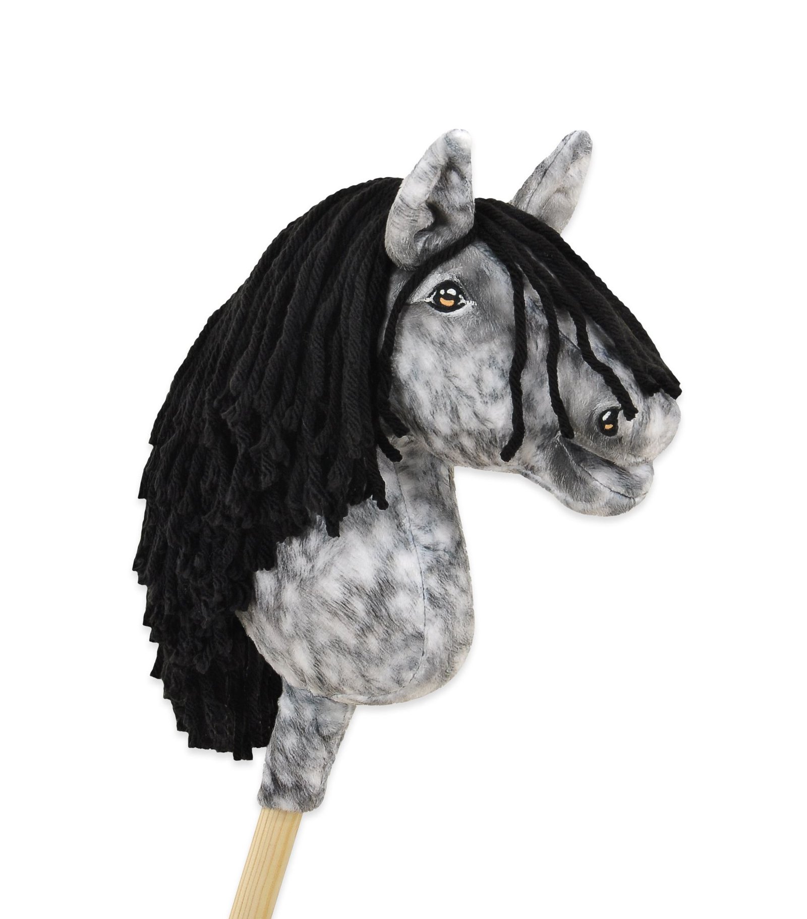 Arkliukas ant lazdos Super Hobby Horse Premium - obuolmušis arklys su juodais karčiais A4 - Image 8