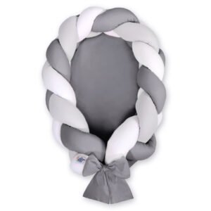 Braided baby nest 2 in 1 - white-gray- anthracite