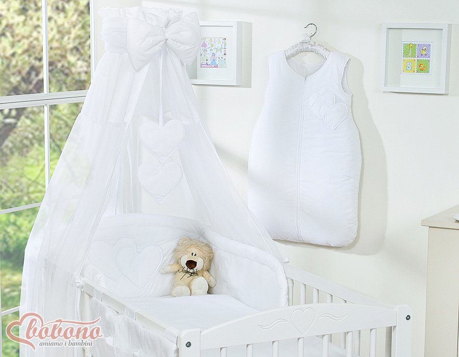 Baldakimas iš šifono – „Hanging Hearts“ baltas