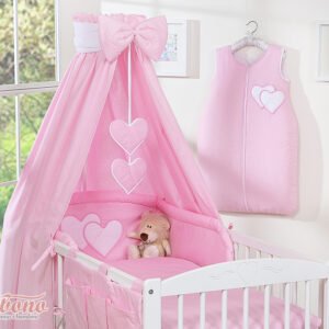 Baldakimas iš audinio – „Hanging Hearts“ rožinis