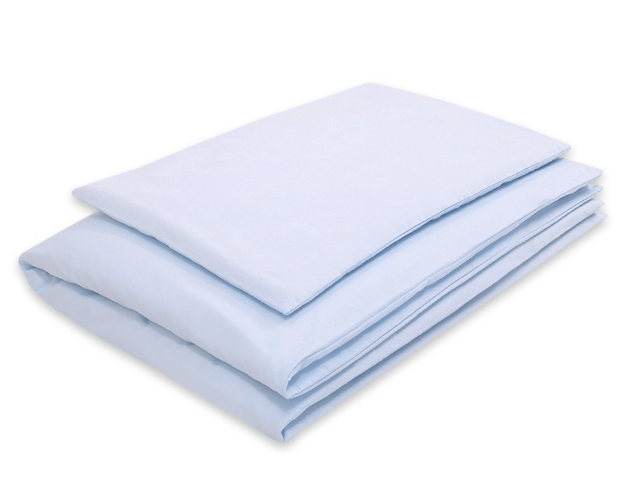 Medvilninis vaikiškas patalynės komplektas, 2 dalys: pagalvės užvalkalas 60x40 cm ir antklodės užvalkalas 135x100 cm – mėlynas - Image 2