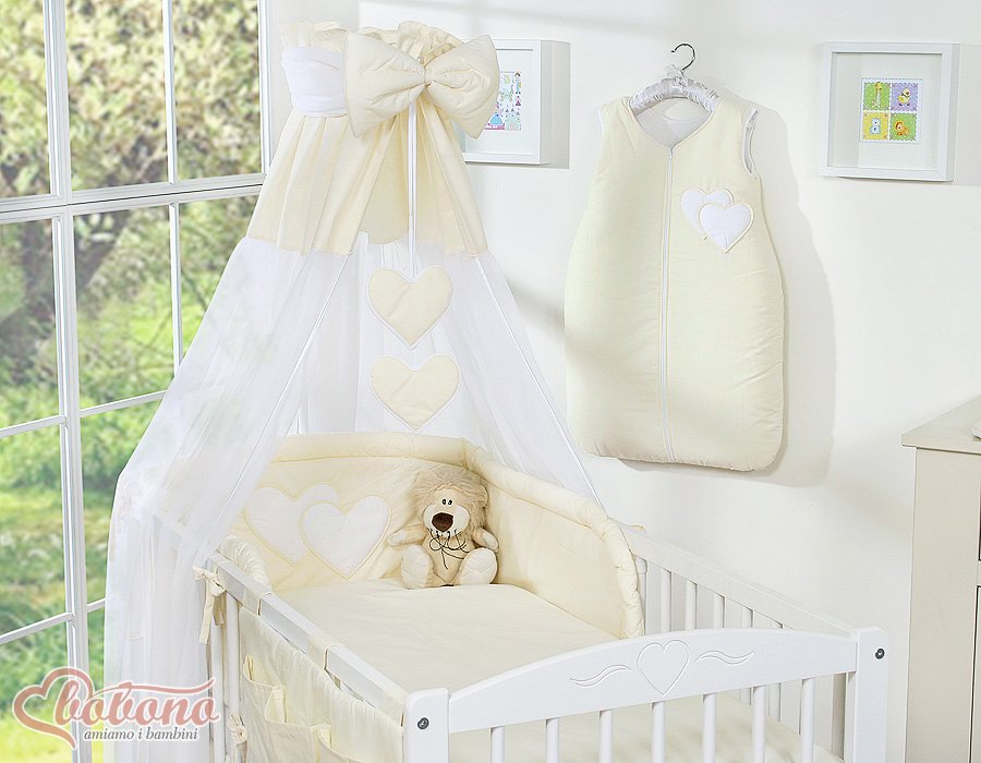Canopy made of Chiffon- Hanging Hearts cream