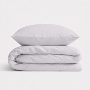 Medvilninis vaikiškas patalynės komplektas, 2 dalys: pagalvės užvalkalas 60x40 cm ir antklodės užvalkalas 135x100 cm – pilkas