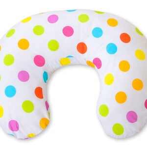 Breastfeeding Pillow Nursing Croissant Pillow, removable, Hands-Free Feeding - Bright dots