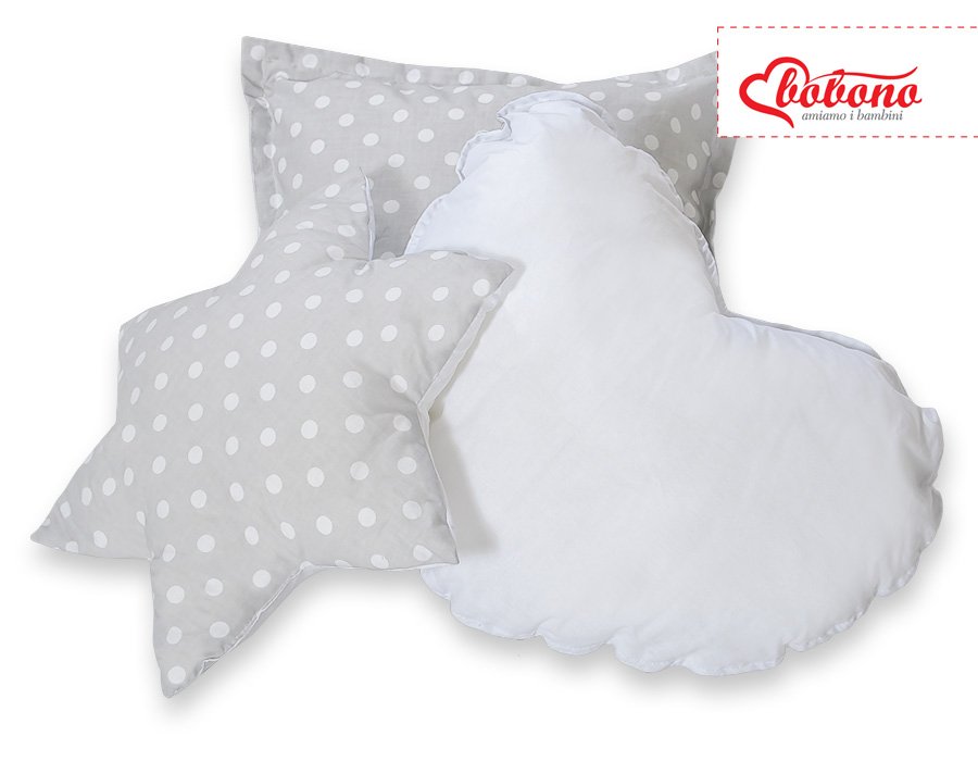 3 vnt. pagalvių rinkinys - balti taškučiai ant pilko fono - Image 4