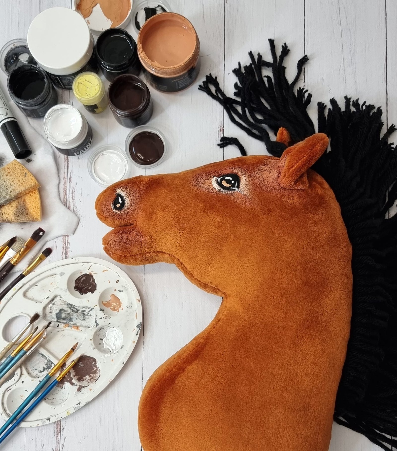 Arkliukas ant lazdos Super Hobby Horse Premium - šviesiai bėras arklys A3 - Image 2