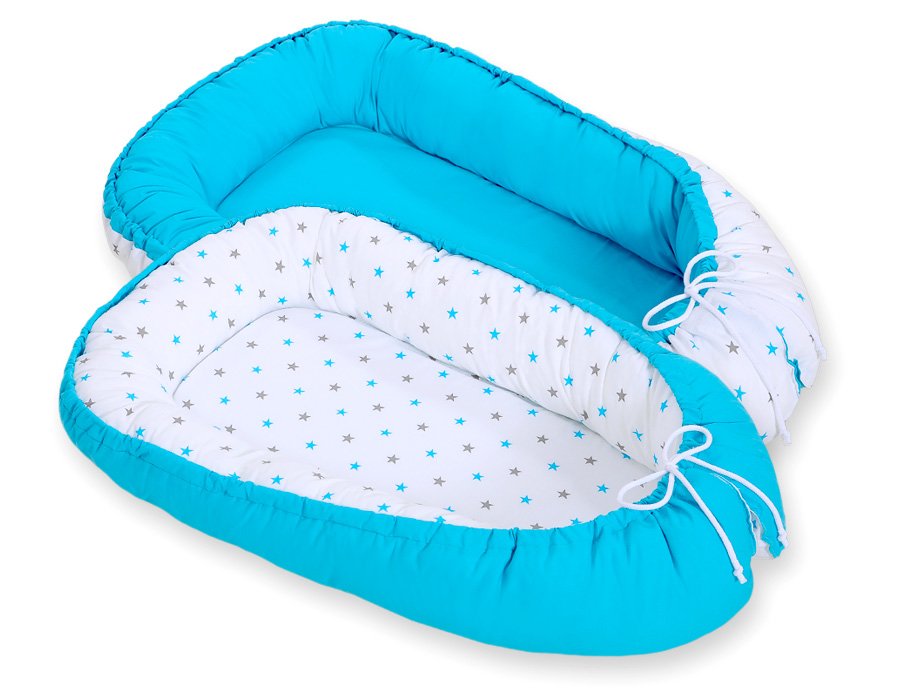 Kūdikio lizdas dvipusis Premium Cocoon naujagimiams BOBONO - turkio/turkio - Image 2