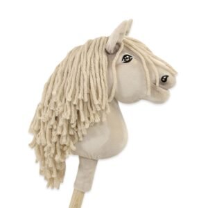 Arkliukas ant lazdos Super Hobby Horse Premium, kremo spalvos arklys, A5