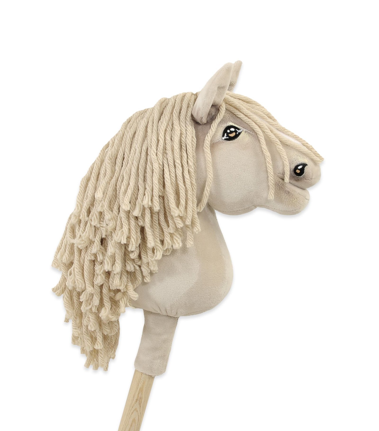 Arkliukas ant lazdos Super Hobby Horse Premium, kremo spalvos arklys, A5