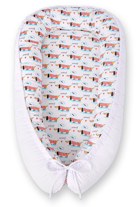 Kūdikio lizdas dvipusis Premium Cocoon naujagimiams BOBONO - šuniukai